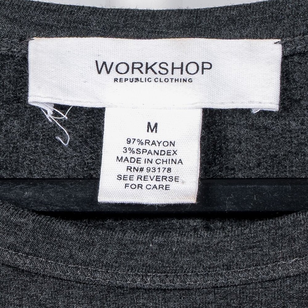 Workshop Republic Clothing Swing Dress M Womens Gray Long Sleeve Rayon Stretch - Picture 5 of 6